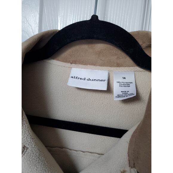 Alfred Dunner Jacket Size 14 Faux Suede Western Sherpa Sequin Boho Bohemian - Picture 5 of 11